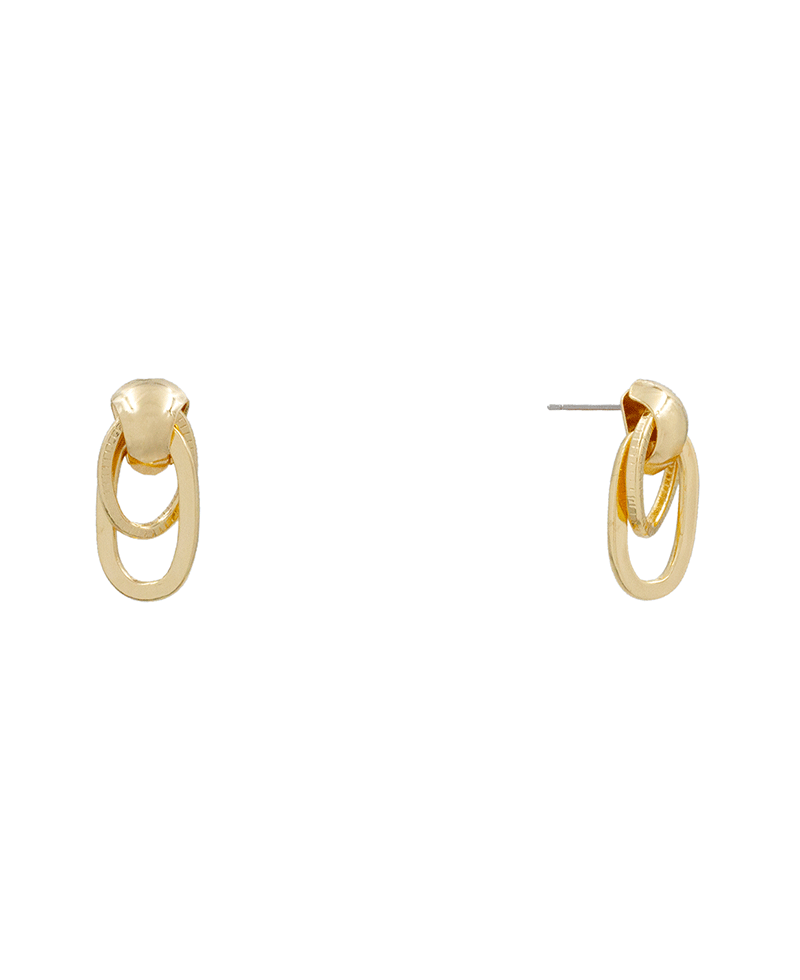 Double Oval Post Earring - 1.1"