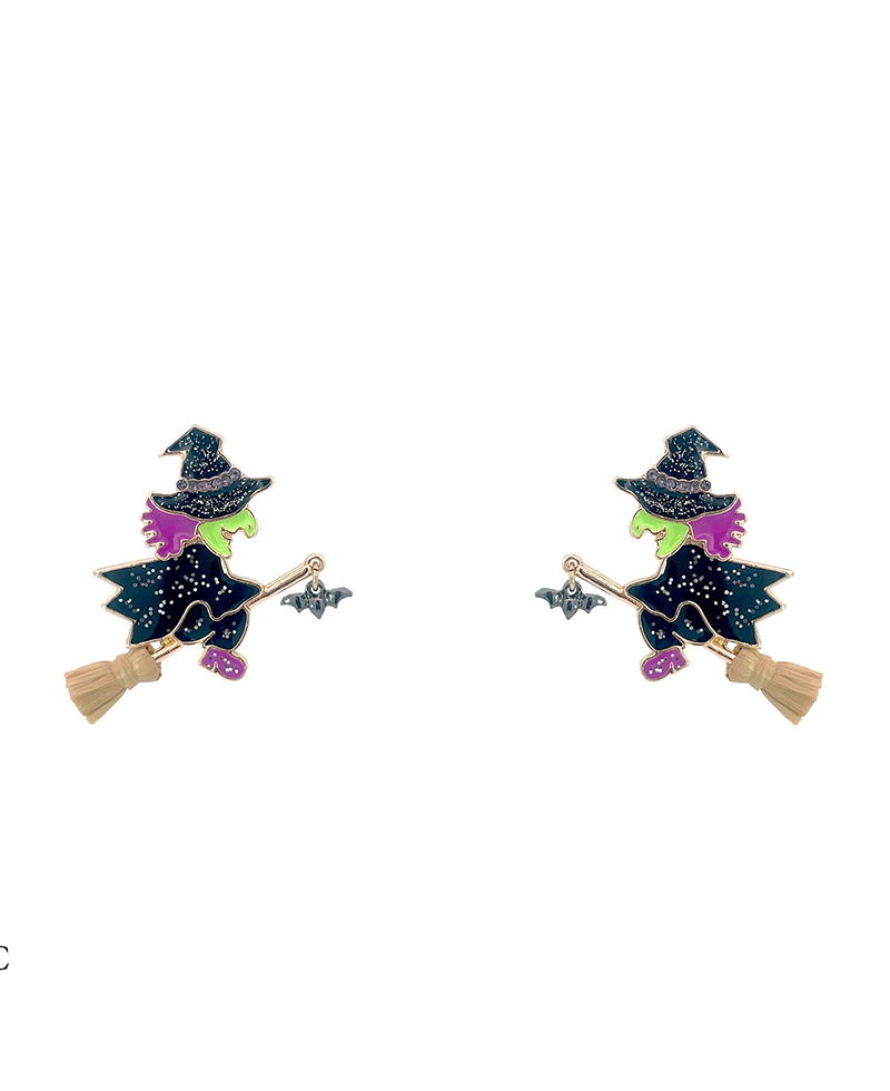 Witch Enamel Hypo Earring - 1.5"