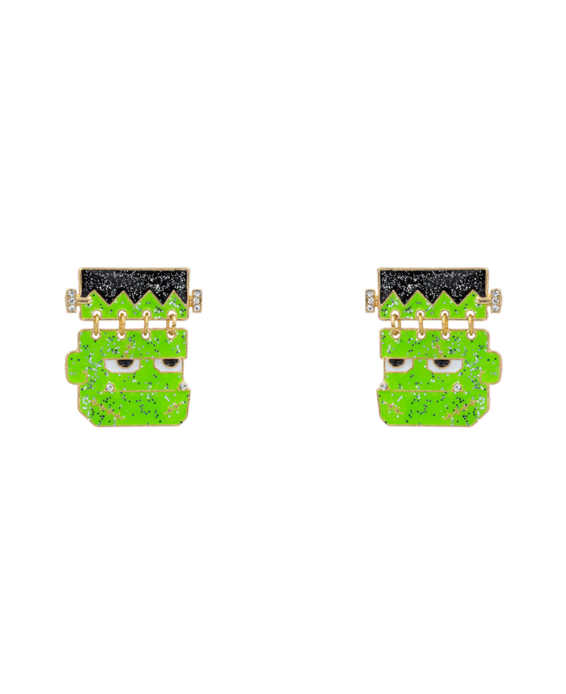 Frankenstein Enamel Earring - 1.3"