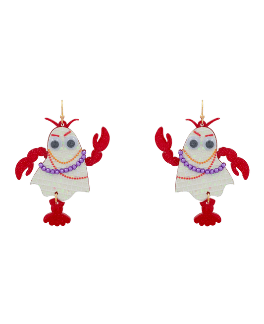 Crawfish Ghost Earring - 2.3"
