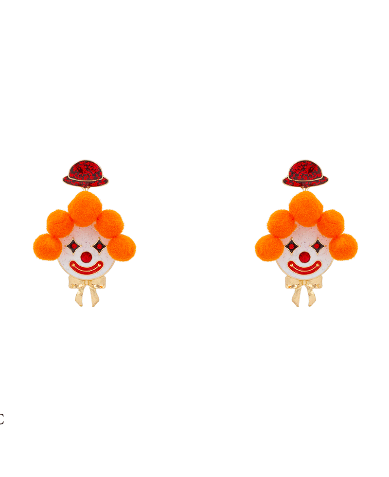 Clown Enamel Earring - 1.7"
