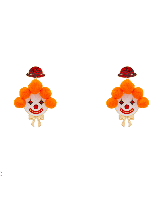 Clown Enamel Earring - 1.7"