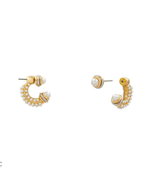 Front & Back Pave Hoop Hypo Earring - 0.8"