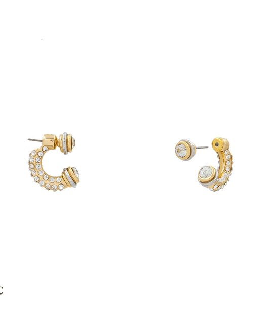Front & Back Pave Hoop Hypo Earring - 0.8"