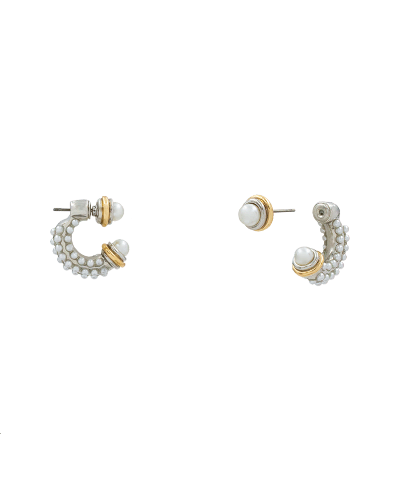 Front & Back Pave Hoop Hypo Earring - 0.8"