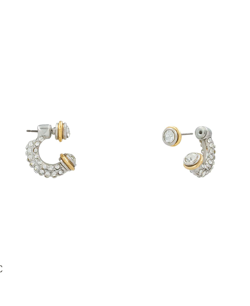 Front & Back Pave Hoop Hypo Earring - 0.8"