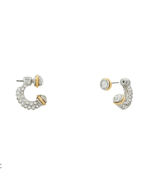 Front & Back Pave Hoop Hypo Earring - 0.8"