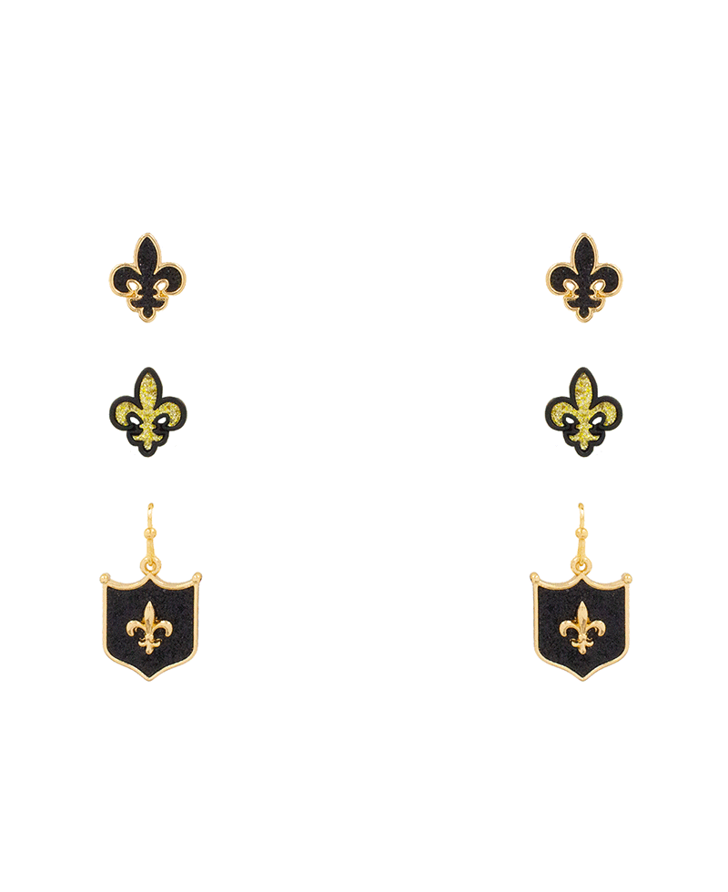 Fleur De Lis Sand Sticker 3 Set Earring