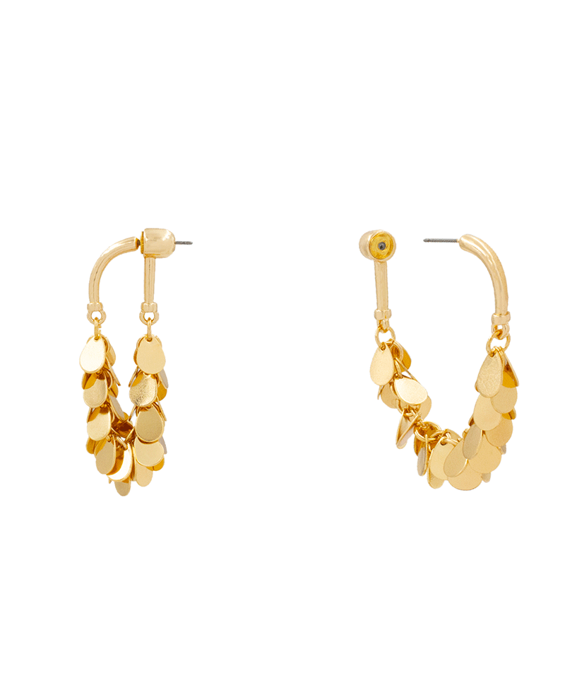 Teardrop Fringe Front & Back Earring - 2.3"