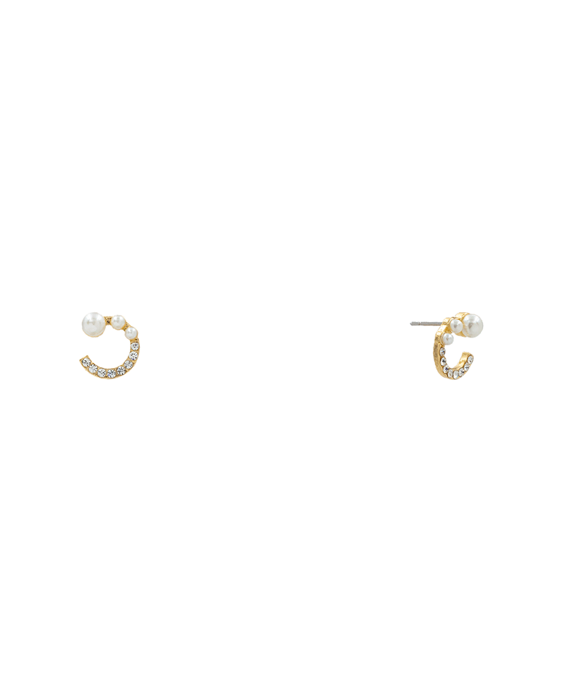 Pearl & Stone Circle Hypo Stud Earring - 0.5"