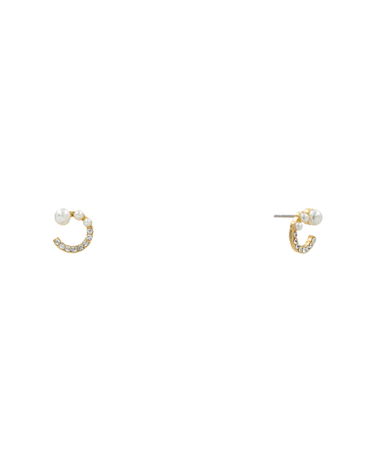 Pearl & Stone Circle Hypo Stud Earring - 0.5"