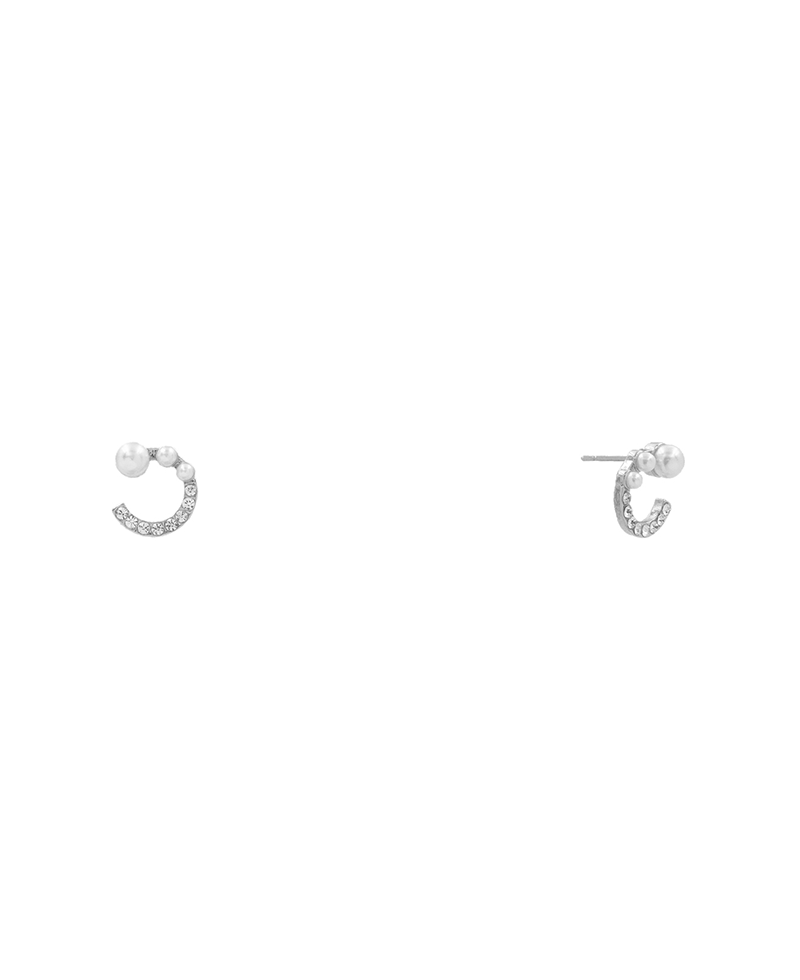Pearl & Stone Circle Hypo Stud Earring - 0.5"