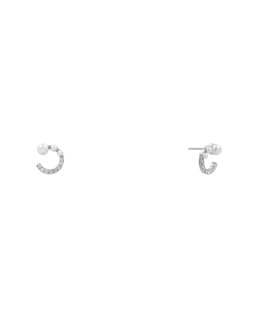 Pearl & Stone Circle Hypo Stud Earring - 0.5"
