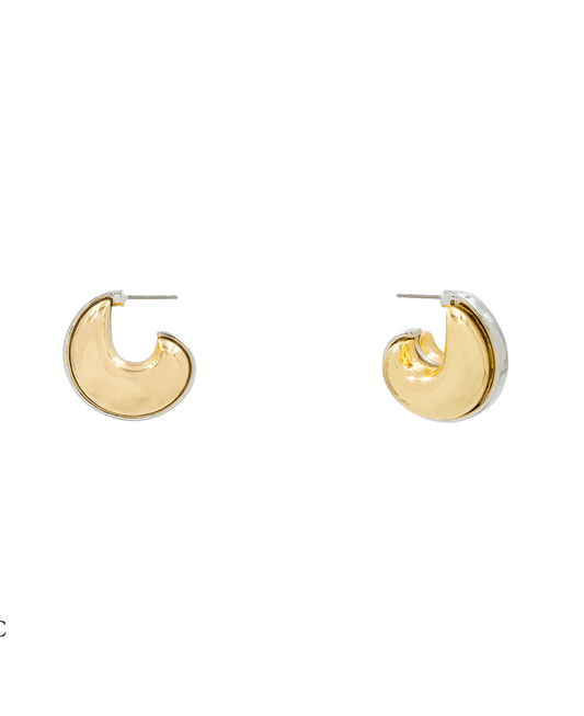 Two Tone Hypo Hoop Earring - 1.0"