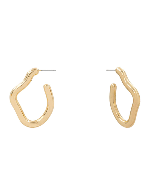Organic Shape CCB Hoop Earring - 1.6"