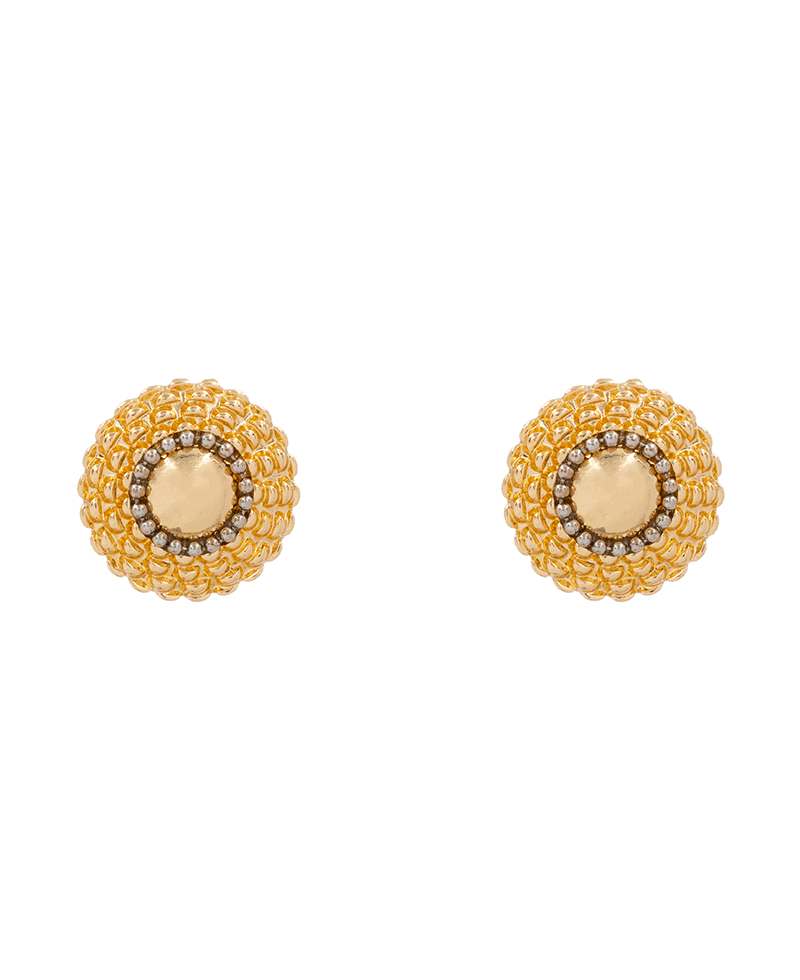 Texture w/ Ball Stud Earring - 1.2"