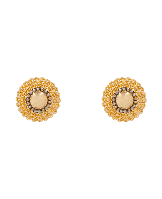 Texture w/ Ball Stud Earring - 1.2"