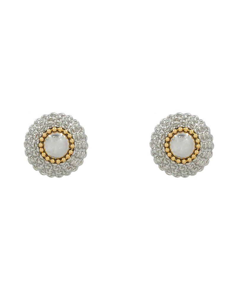Texture w/ Ball Stud Earring - 1.2"
