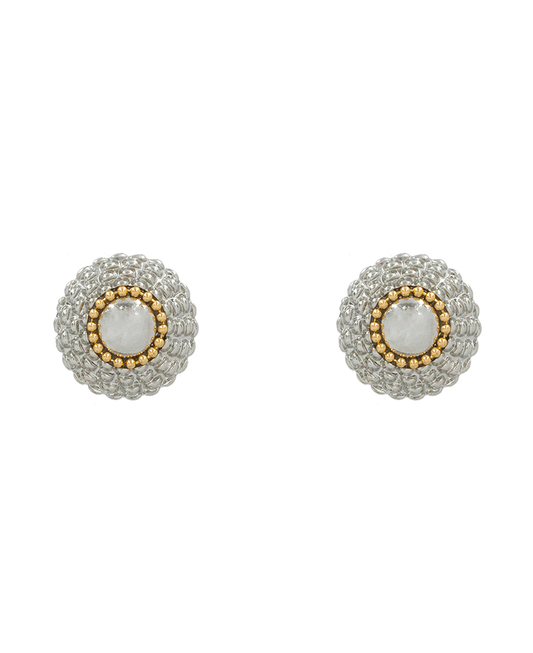 Texture w/ Ball Stud Earring - 1.2"