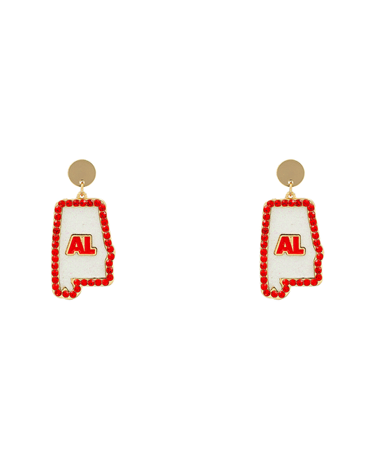 State Map Post Earring - 1.6"