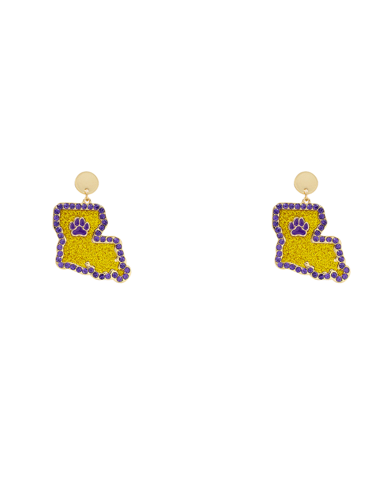 State Map Post Earring - 1.6"