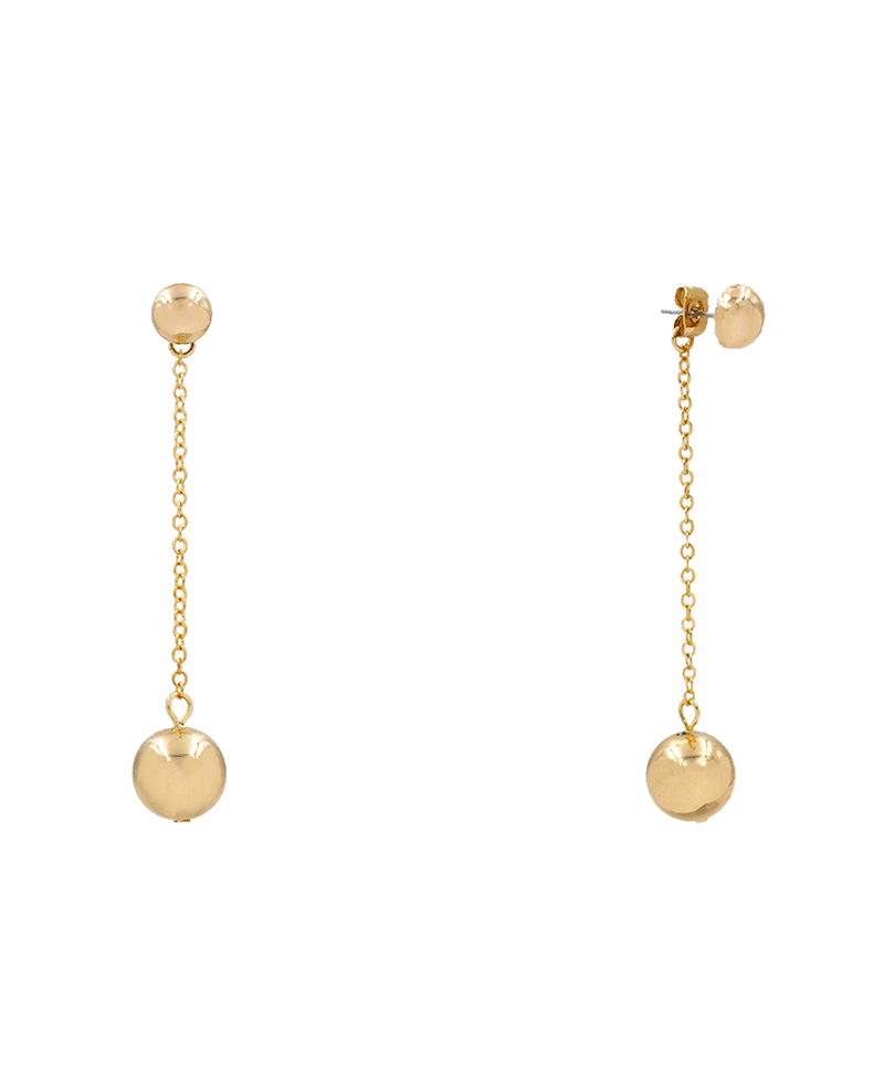 Ball Drop Front & Back Earring - 2.6"