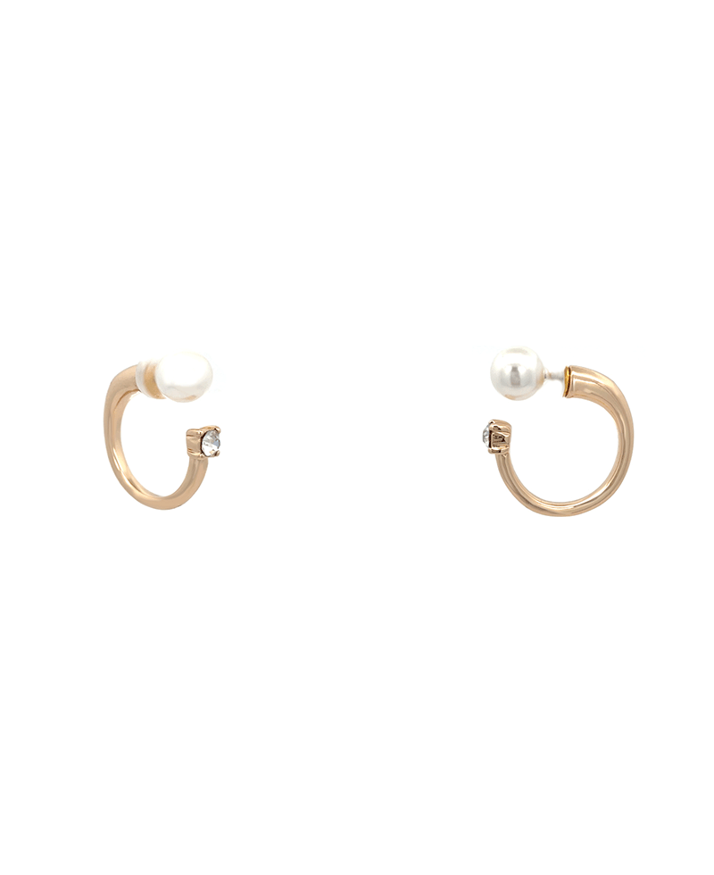 Pearl Front & Stone Back Earring - 1.0"