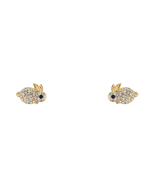 Bunny Pave Stud Earring - 0.6"