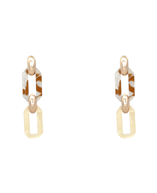 Acetate Link Drop Post Earring - 2.3"