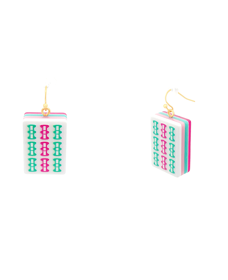 Mahjong Acrylic Earring - 1.2"