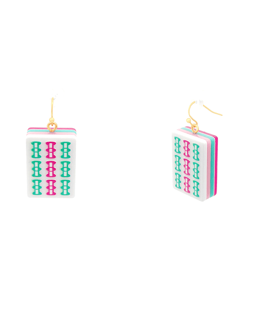 Mahjong Acrylic Earring - 1.2"