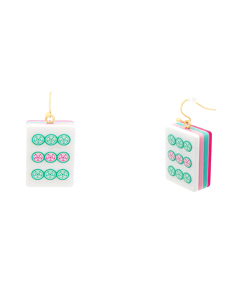 Mahjong Acrylic Earring - 1.2"