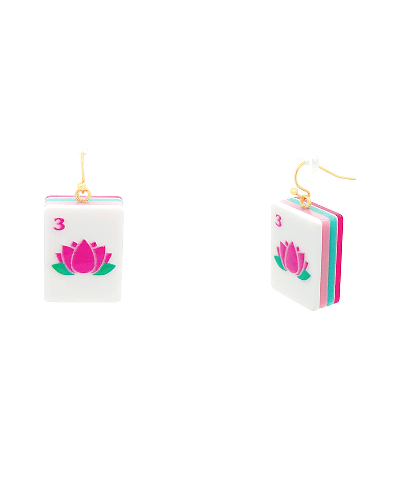 Mahjong Acrylic Earring - 1.2"