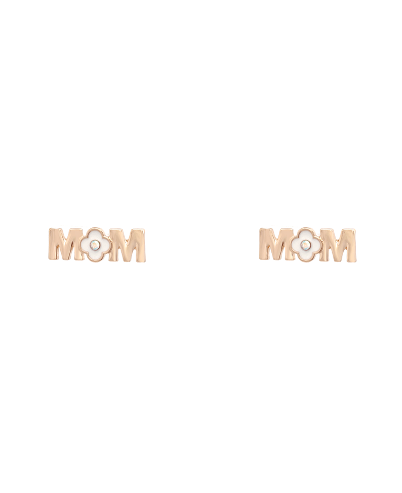 Mom Enamel Stud Earring - 0.3"