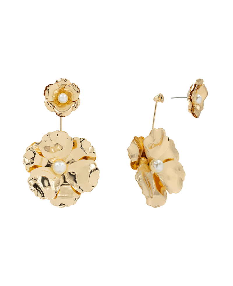 Large Flower Front & Back Earring - 3.0"