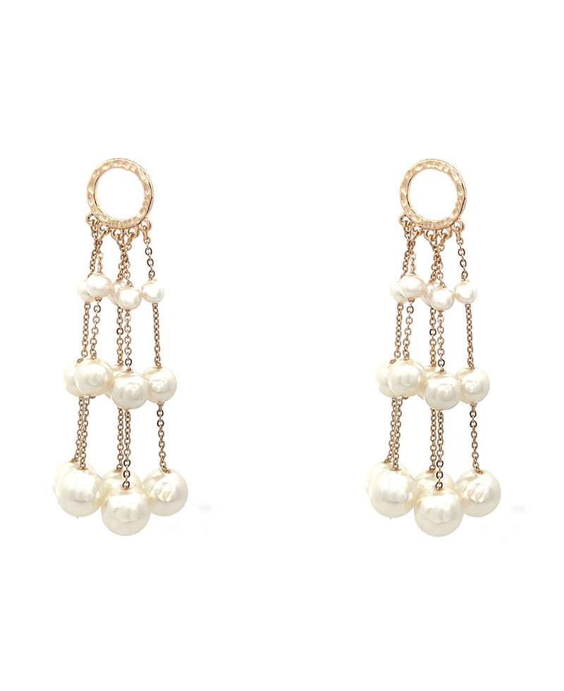 Pearl Station Fringe Earring - 3.0"