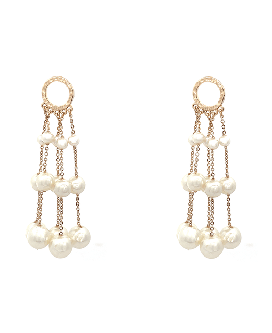 Pearl Station Fringe Earring - 3.0"