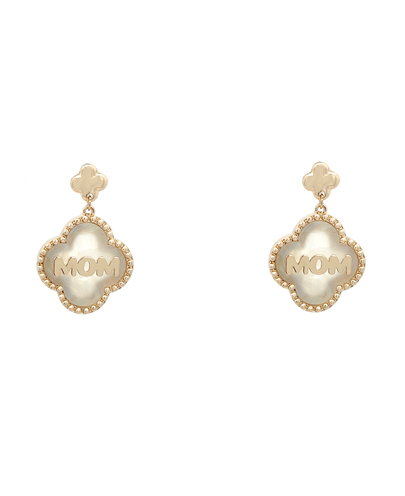 Mom & Acetate Clover 2 Drop Earring - 1.5"