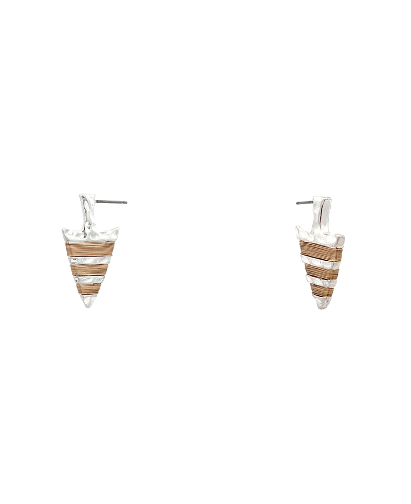 Wired Arrowhead Earring - 1.25"