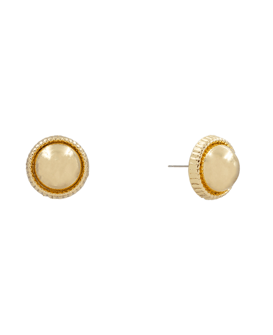 Texture Trim Round CCB Stud Earring - 0.5"