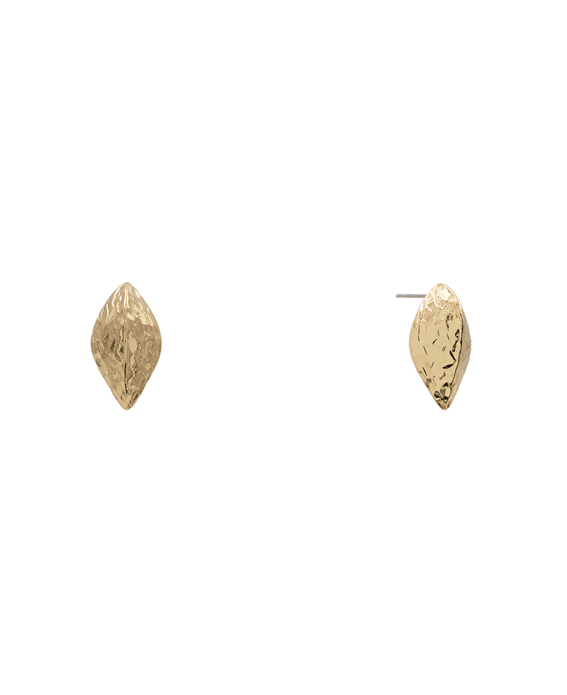 Sculptural Marquise Stud Earring - 1.1"