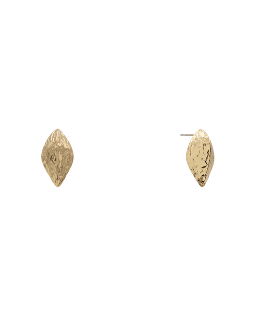 Sculptural Marquise Stud Earring - 1.1"