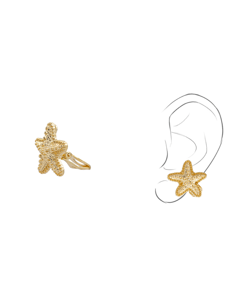 Starfish Clip On Earring - 0.7"