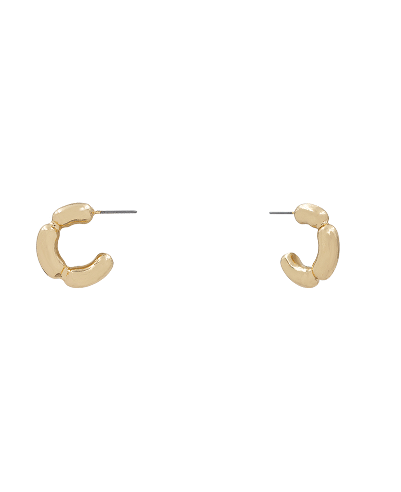 Tube Shape Texture Hoop Earring - 0.7"