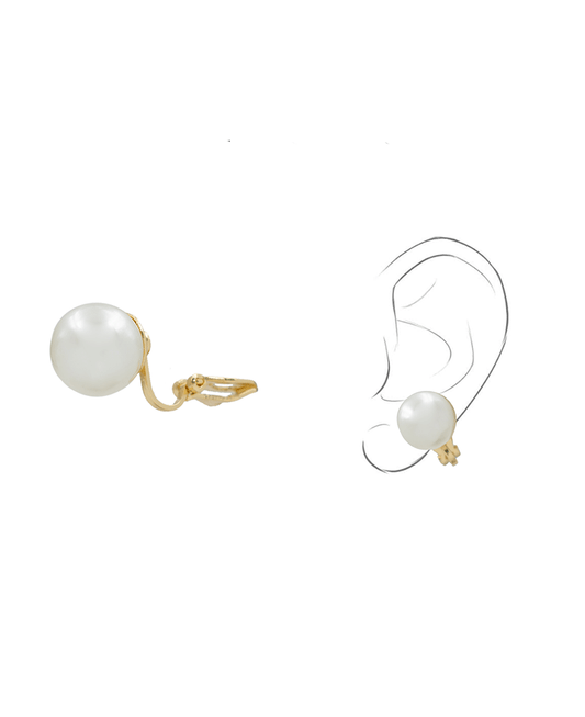 Pearl Clip On Earring - 0.6"