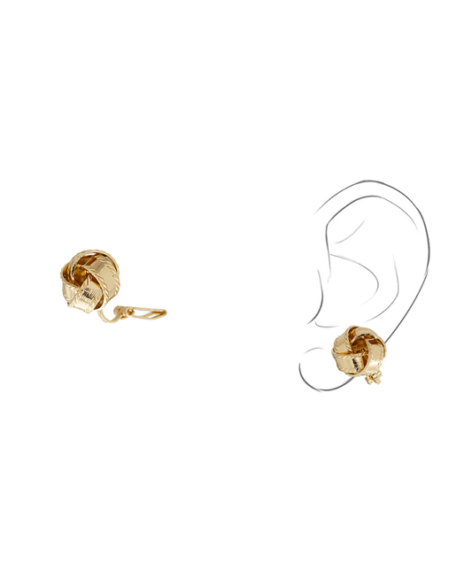 Knot Shape Clip On Earring - 0.6"