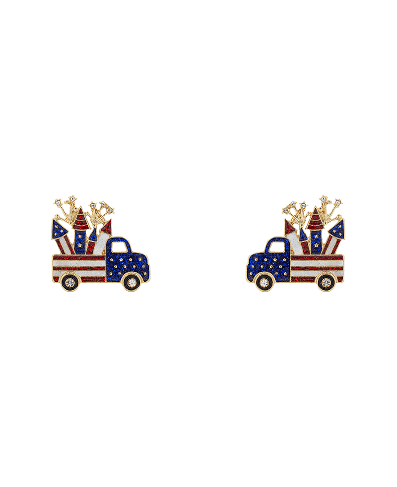 Enamel Truck Hypo Stud Earring - 1.1"