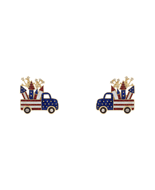 Enamel Truck Hypo Stud Earring - 1.1"