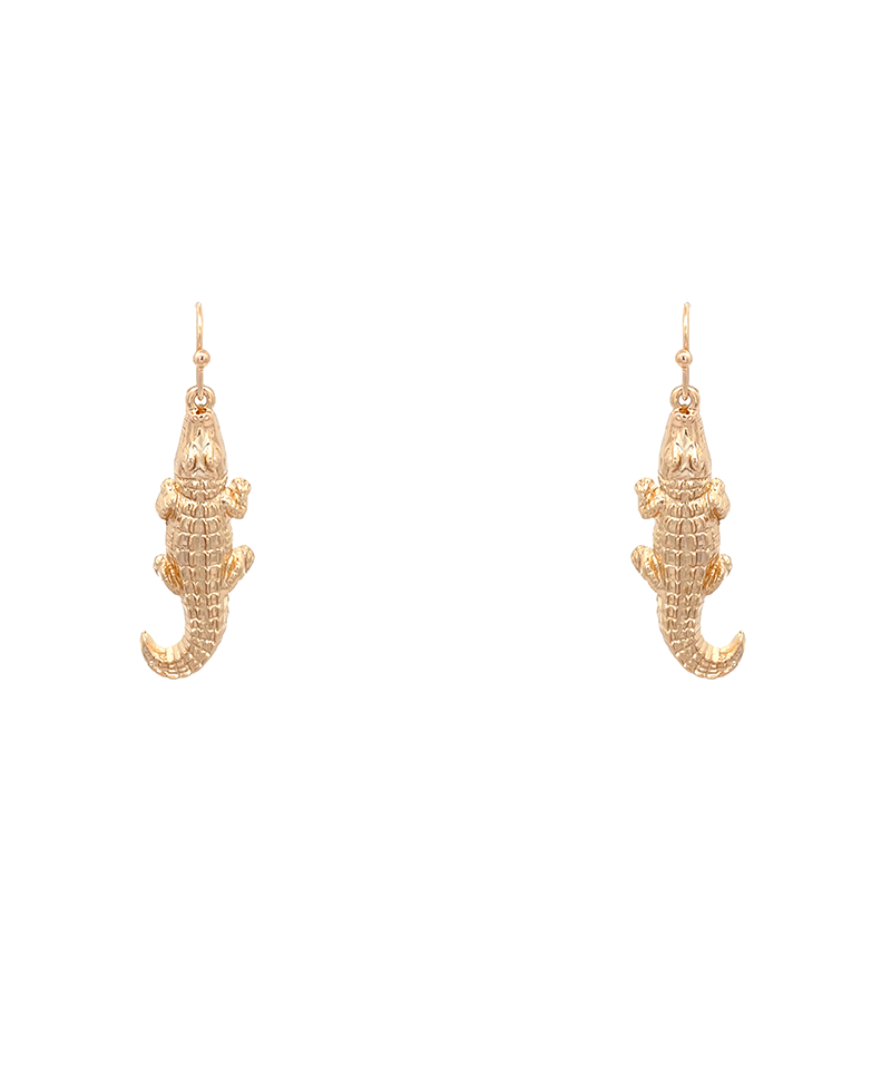 Alligator Metal Earring - 1.25"