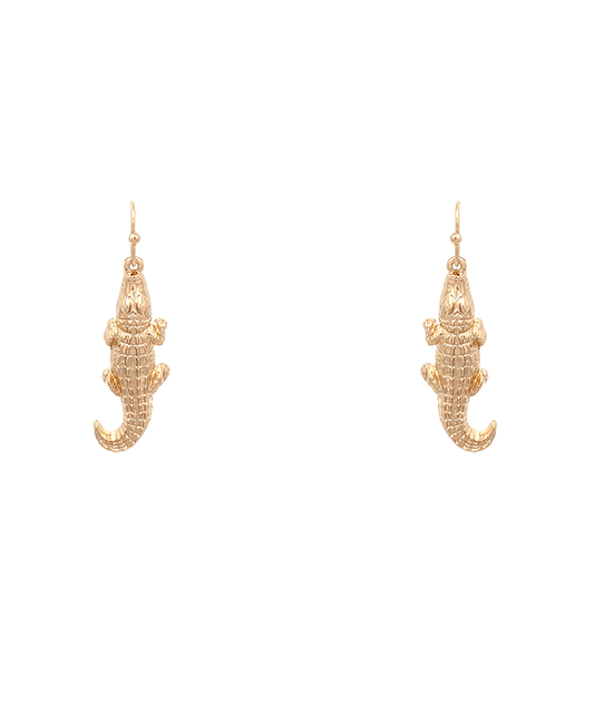 Alligator Metal Earring - 1.25"